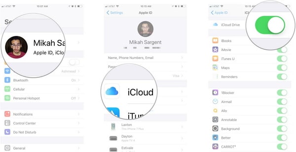 turn on icloud drive