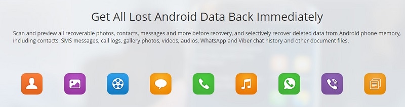 Jihosoft Android Phone Recovery supported data types