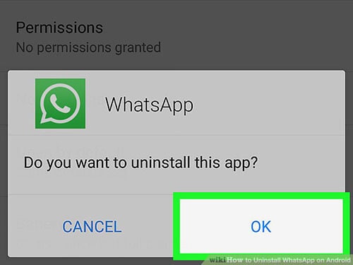 uninstall whatsapp