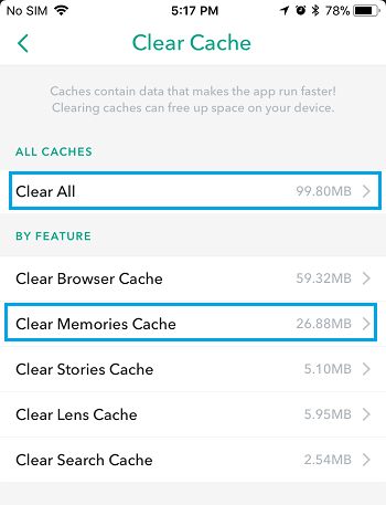 wipe cahce of snapchat crashing - step 4