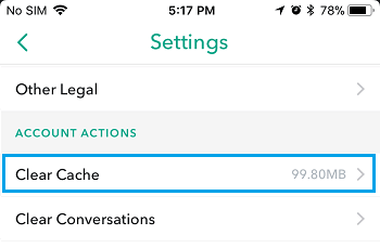 wipe cahce of snapchat crashing - step 3