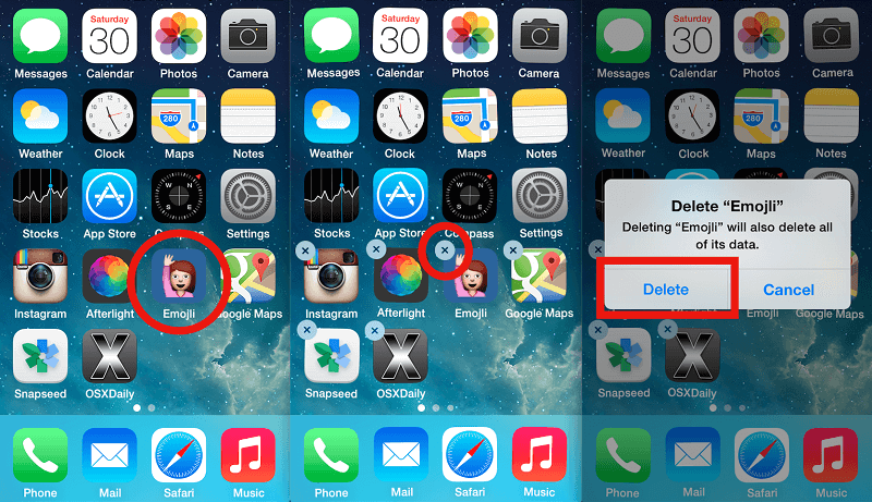 delete apps on iphone 5