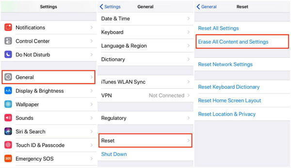 factory reset iphone 5c - erase all settings