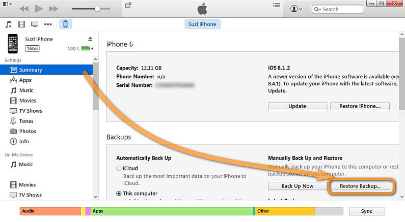 factory reset iphone 5c - launch itunes