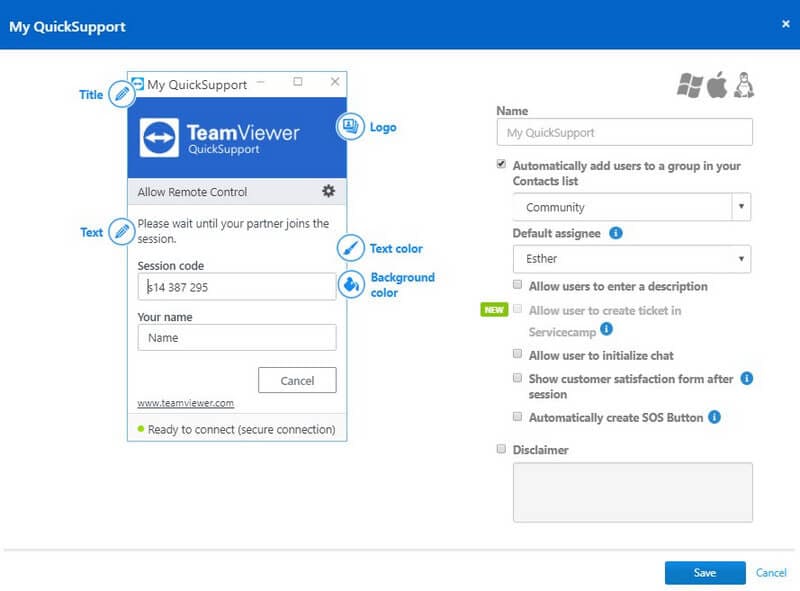 teamviewer quicksupport interface