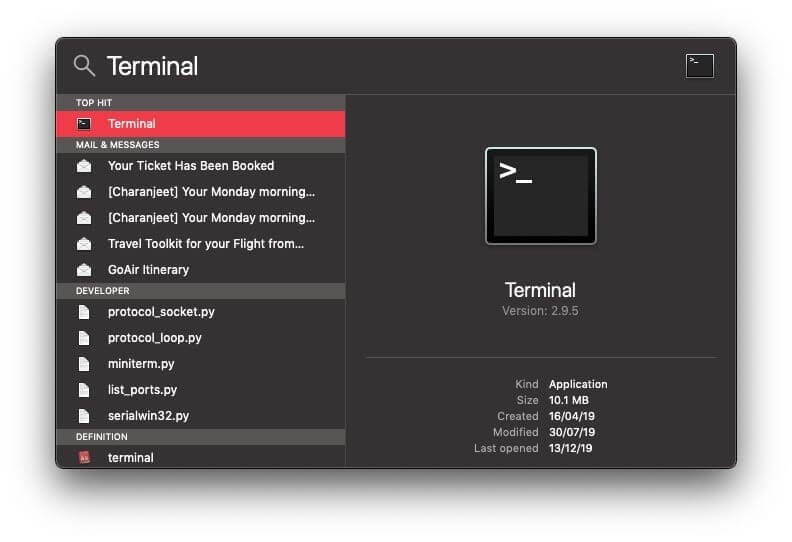 open terminal on mac