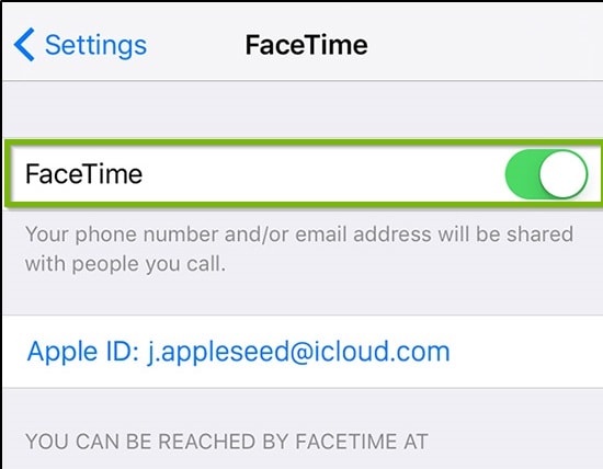 enbale facetime