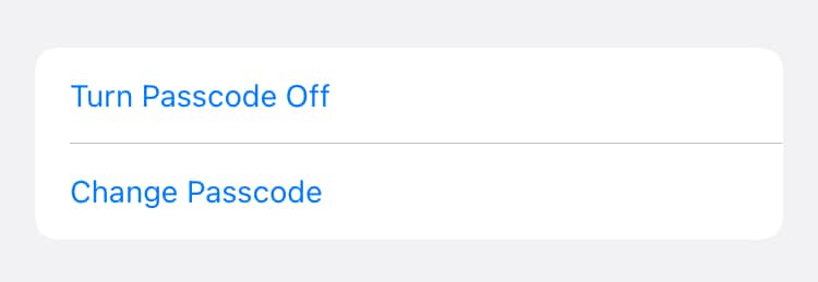 turn passcode off