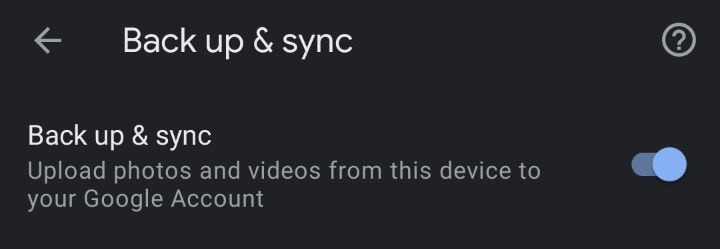 enable backup and sync