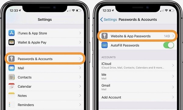 password settings on iphone