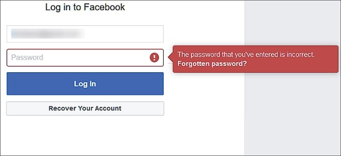 facebook password recovery