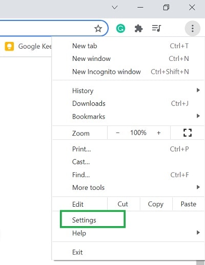 google chrome settings