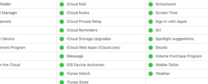 apple system status page