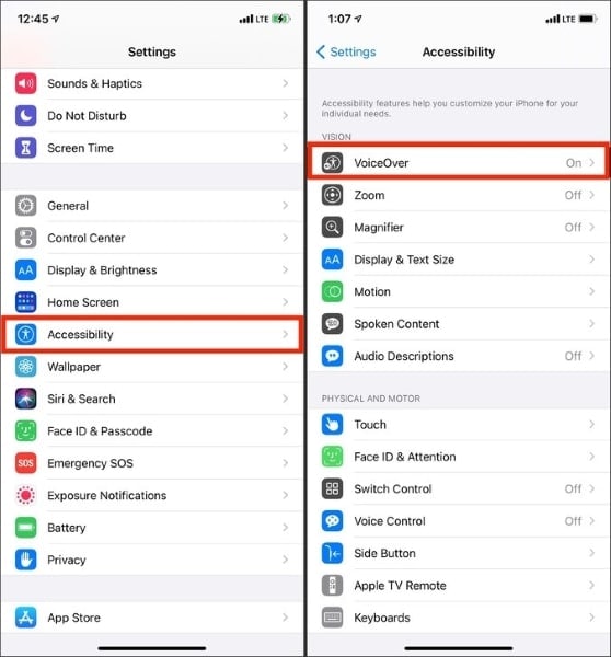 open accessibility settings