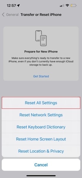 reset all iphone settings