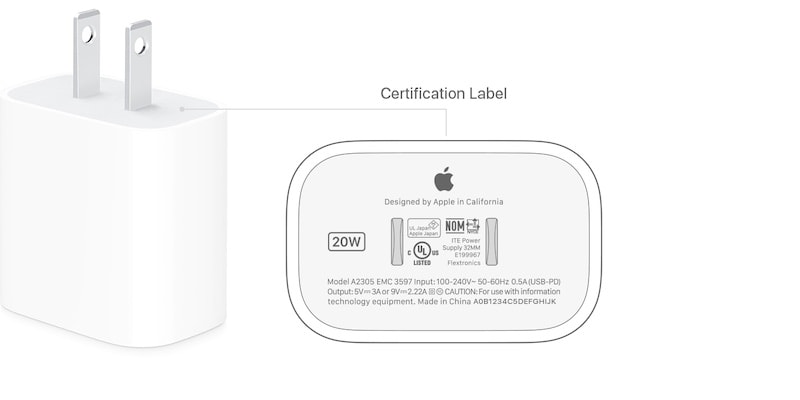 apple usb-c 20w fast charger