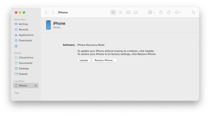 iphone detected in recovery mode