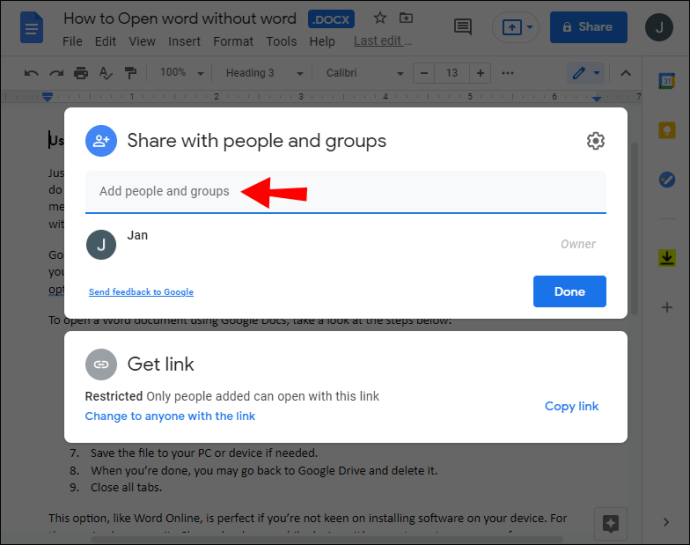 share photos via email on google drive