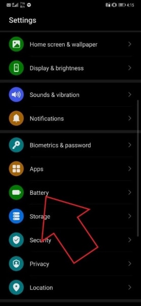 open battery settings