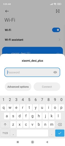 enter wifi password