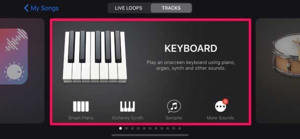 choose instrument garageband