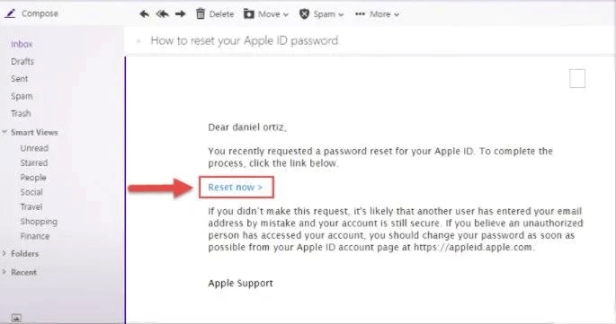 reset apple id link