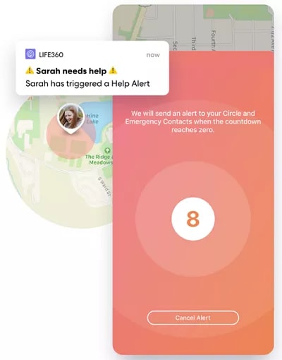 sending help alert on life360