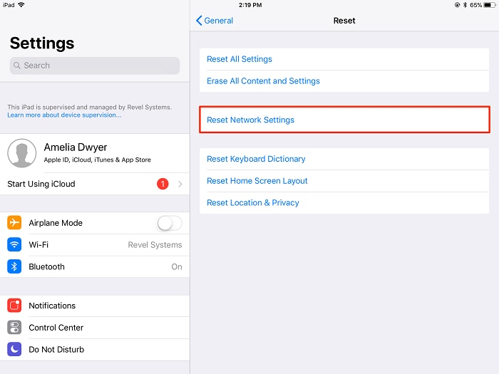 ipad restore factory settings