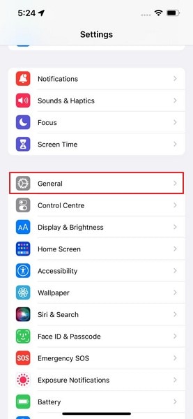 access general settings