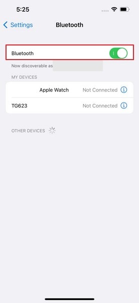 disable the ios bluetooth