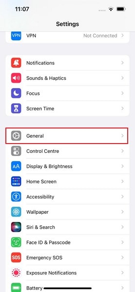 access general settings