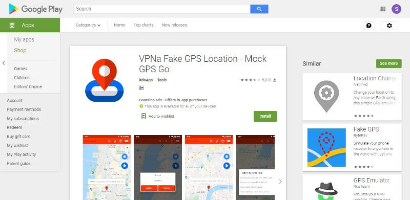 vpna fake gps location