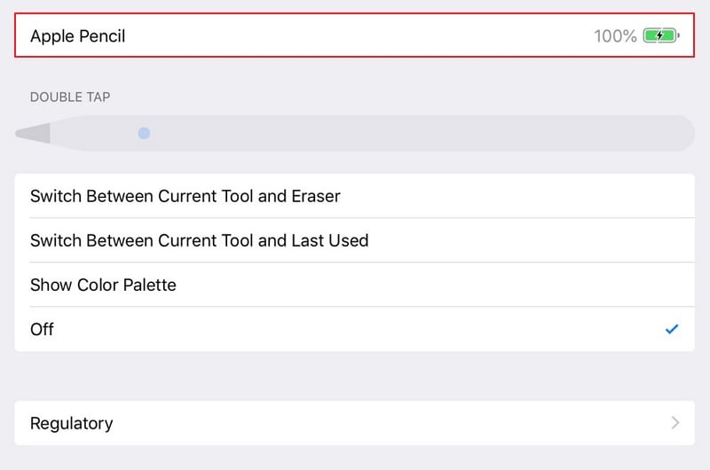 check apple pencil battery