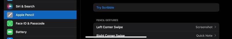 apple pencil swipe gestures