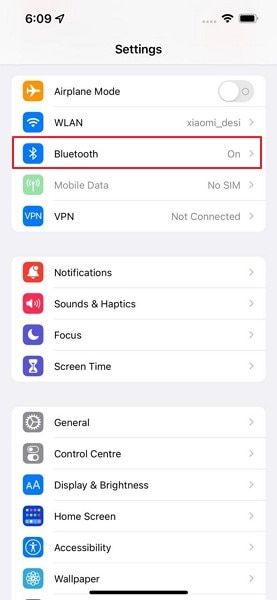 access bluetooth option