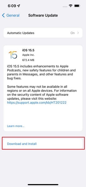 download and install ios update