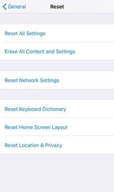 click on reset network settings