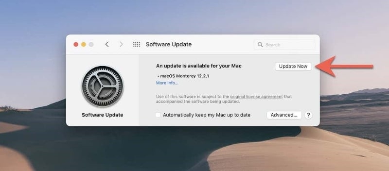 start updating macos