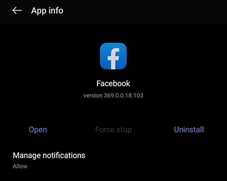 uninstall facebook android