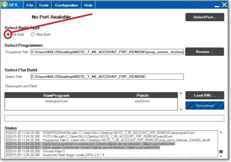 frp lock remove xiaomi qpst tool