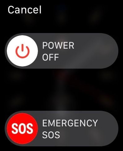 shut down screen on apple watch