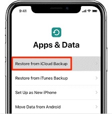 restore from icloud backup