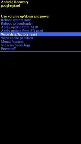 wipe data factory reset