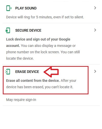 erase device