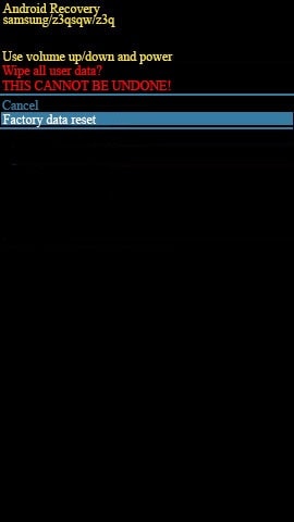 confirm factory data reset