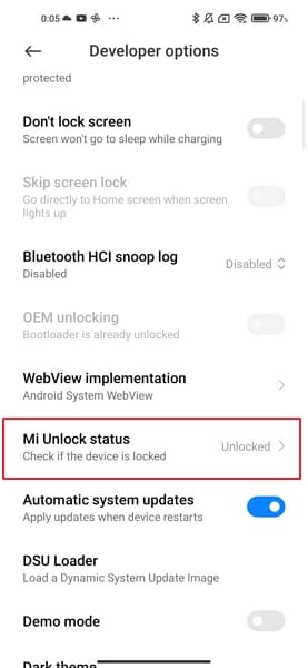 check mi unlock status