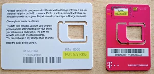 sim card packaging to unlock sim card