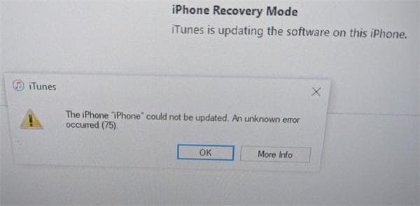 iphone error 75