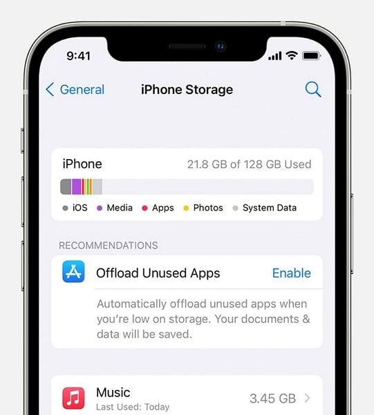 check iphone storage