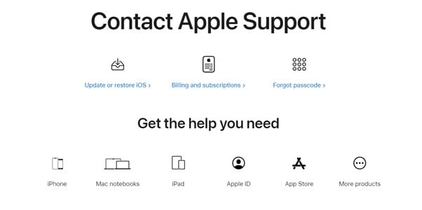 contact apple support